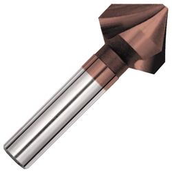 WATERMILLS ® 3-Flute Countersink WMC5TA 90° 5% Cobalt High-Speed Steel + TiAlN Coating (WMC5TA250S10L67) 