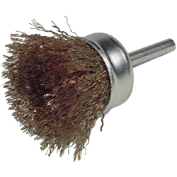 Steel Wire Plated Cup Brush with Shaft