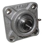 Square Flange Mount Unit, Stainless Steel Series with Set Screw, Cylindrical Hole Shape, MUCF