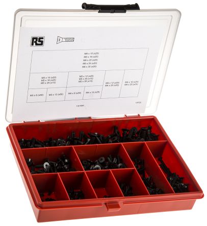 RS PRO 455 piece Steel Screw/Bolt Kit, M3, M4, M5, M6