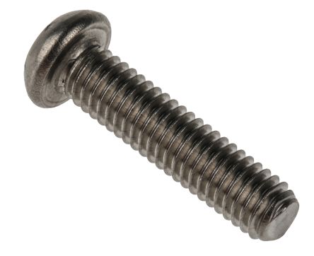 RS PRO Plain Button Stainless Steel Tamper Proof Security Screw, M6 x 25mm