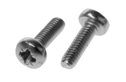 RS PRO, Pozidriv Pan A2 304 Stainless Steel, Machine Screw DIN 7985, M2x10mmx0.394in