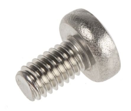 RS PRO, Pozidriv Pan A2 304 Stainless Steel, Machine Screw DIN 7985, M3.5x6mmx0.23in