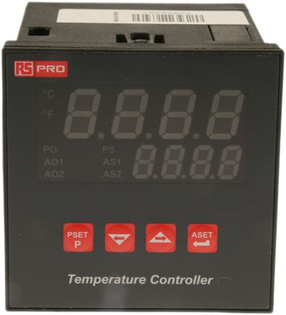 RS PRO DIN Rail PID Temperature Controller, 72 x 72mm, 3 Output SSR, 230 V AC Supply Voltage ON/OFF, PID Controller