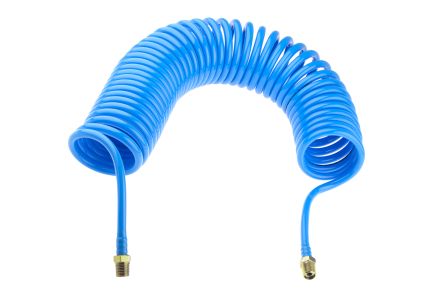 RS PRO 4m, PUR Recoil Hose, with BSP 1/4" Male connector