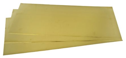 RS PRO Brass Solid Metal Sheet, 600mm L, 300mm W, 0.45mm Thickness