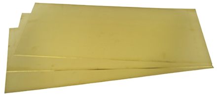 RS PRO Brass Solid Metal Sheet, 600mm L, 300mm W, 0.7mm Thickness 