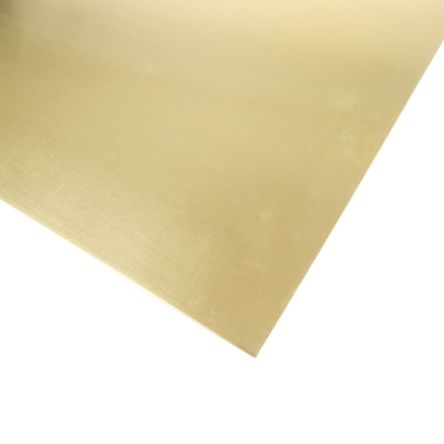 RS PRO Brass Solid Metal Sheet, 600mm L, 300mm W, 0.9mm Thickness