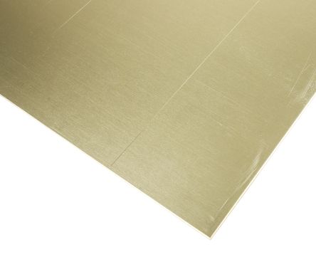 RS PRO Brass Solid Metal Sheet, 600mm L, 300mm W, 1.6mm Thickness