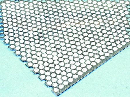 RS PRO Stainless Steel Perforated Metal Sheet, 500mm L, 500mm W, 0.55mm Thickness