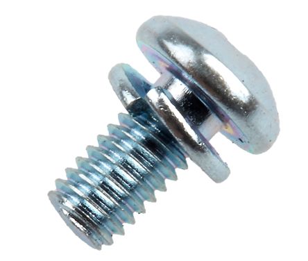 RS PRO M3 x 6mm Zinc Plated Steel Pan Head Sems Screw, Spring Washer
