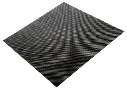 RS PRO Carbon Fibre Sheet, 300mm x 300mm x 1mm