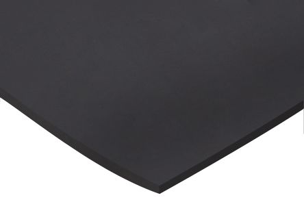 RS PRO Black Rubber Sheet, 1m x 600mm x 1.5mm, Natural Material