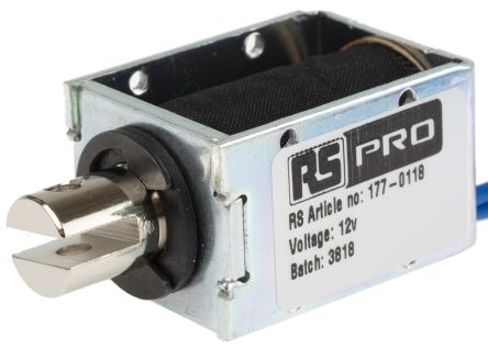RS PRO Linear Solenoid, 12 V, 40 x 24 x 29 mm