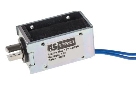 RS PRO Linear Solenoid, 12 V, 53.5 x 27 x 30 mm