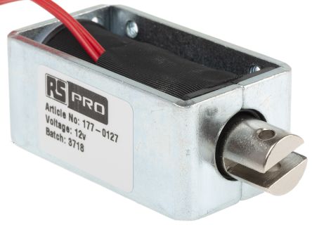 RS PRO Linear Solenoid, 12 V, 58 x 25.4 x 31.8 mm