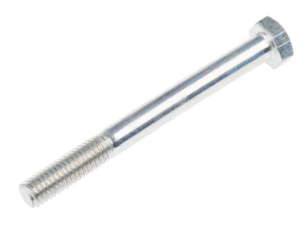 RS PRO Clear Passivated, Zinc Steel Hex Bolt, M6 x 60mm
