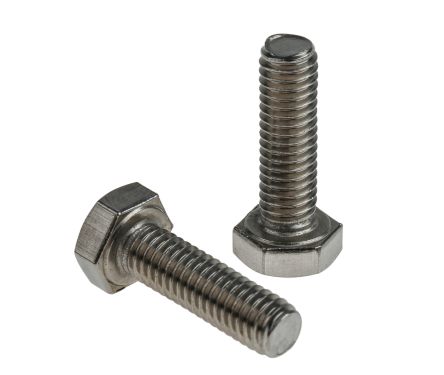 RS PRO Plain Stainless Steel Hex, Hex Bolt, M6 x 20mm