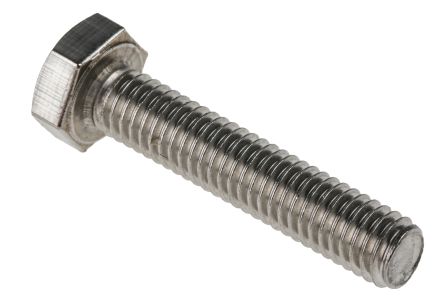 RS PRO Plain Stainless Steel Hex, Hex Bolt, M6 x 30mm