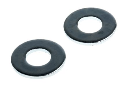 RS PRO Bright Zinc Plated Steel Plain Washer, M10, M10