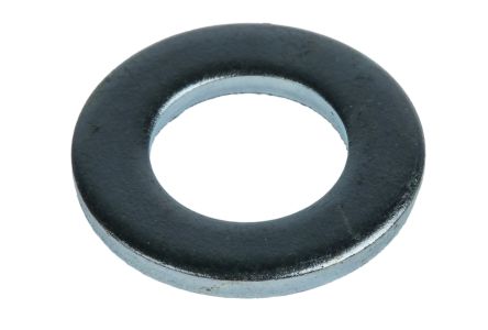 RS PRO Bright Zinc Plated Steel Plain Washer, M12, DIN 125A, Outside diameter of 24 mm
