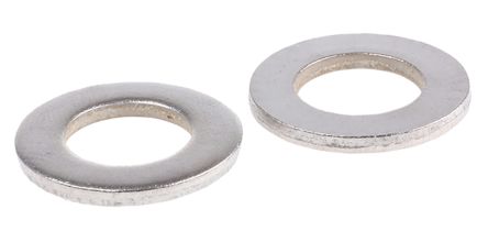 RS PRO Plain Stainless Steel Plain Washer, M12, A2 304, Outside Diameter of 24mm