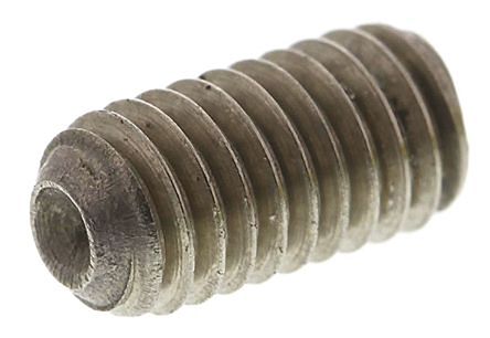 RS PRO Plain Stainless Steel Hex M3 x 8mm Grub Screw