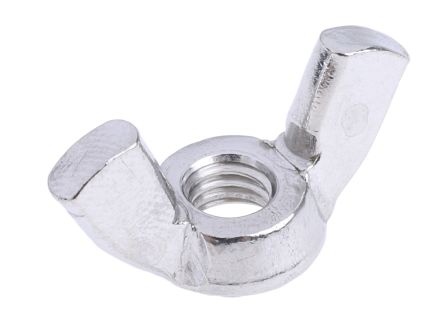 RS PRO 30mm Plain Stainless Steel Wingnut, M6, A2 304