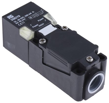 RS PRO Inductive Proximity Sensor - Block, PNP Output, 40 mm Detection, IP68