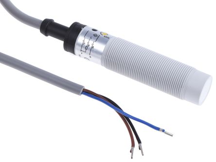 RS PRO M18 x 1 Capacitive Proximity Sensor - Barrel, PNP Output, 8 mm Detection, IP67 (896-7235)