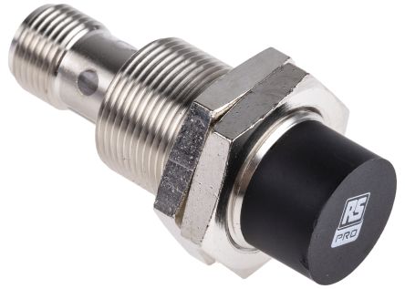 RS PRO M18 x 1 Inductive Proximity Sensor - Barrel, PNP Output, 20 mm Detection, IP68