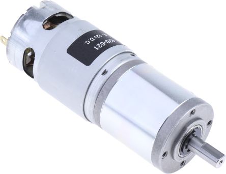 RS PRO Brushed Geared DC Geared Motor, 41.3 W, 12 V, 2 Nm, 55 rpm, 8mm Shaft Diameter