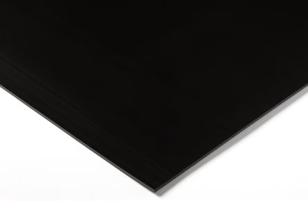 RS PRO Black Plastic Sheet, 1000mm x 500mm x 3mm