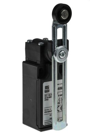 RS PRO Snap Action Adjustable Roller Lever Limit Switch, NO/NC, IP65, Thermoplastic, 250V DC Max, 400V AC Max