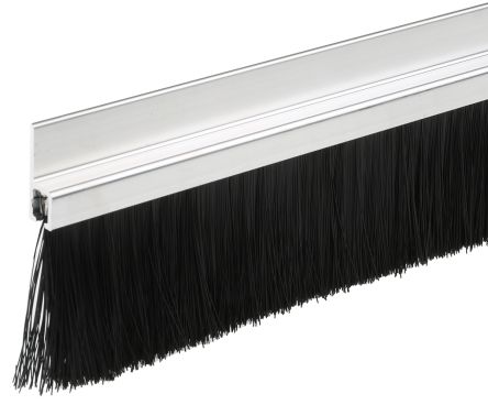 RS PRO Black Aluminium, Nylon Brush Strip, 60mm x 13.6 mm x 12.1mm