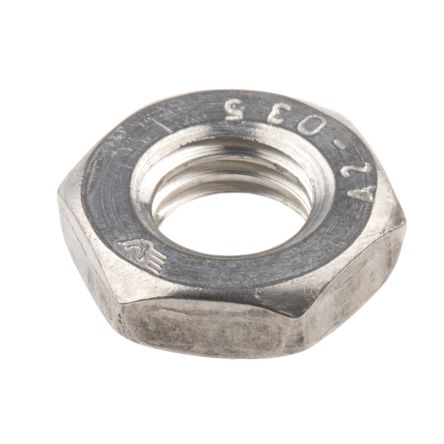 RS PRO, Plain Stainless Steel Hex Nut, DIN 439B, M10