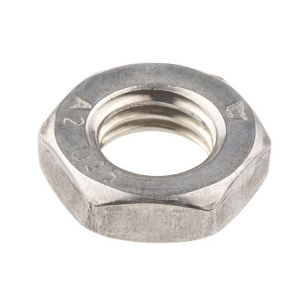RS PRO, Plain Stainless Steel Hex Nut, DIN 439B, M12