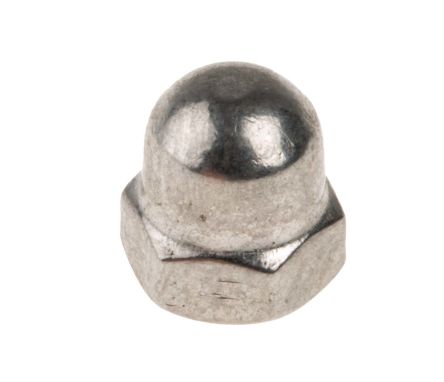RS PRO, Plain Stainless Steel Hex Nut, DIN 1587, M4