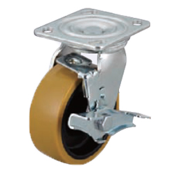 Casters - Heavy Load - Wheel Material: Urethane - Swivel Type + Stopper (C-CTHS125-U) 