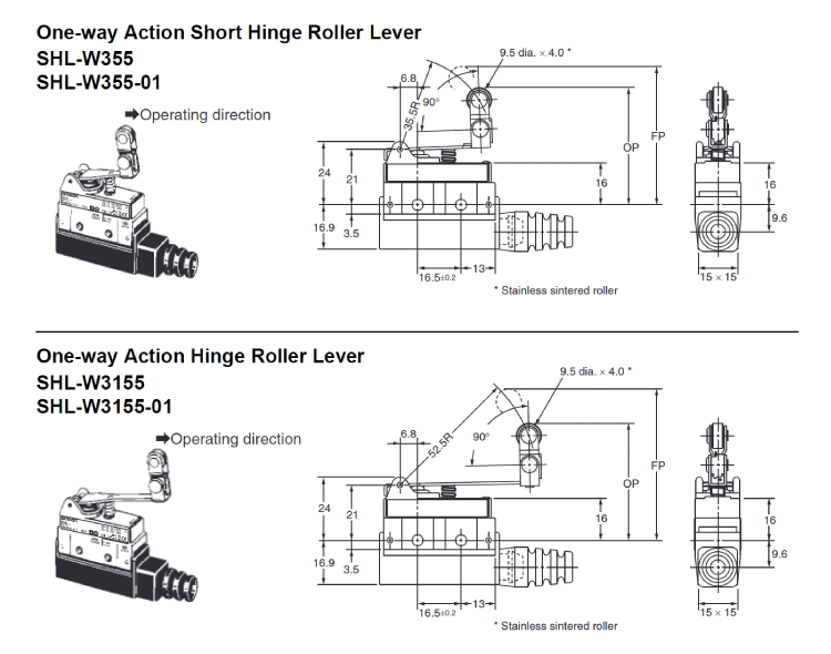 Small sealed switch SHL Outline drawing-3