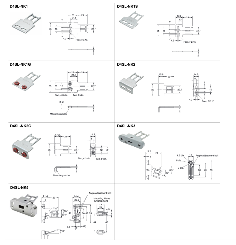 Small Electromagnetic Lock/Safety Door Switch Operation Key D4SL Outline Drawing