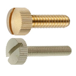 Brass (Low Cadmium Material) ECO-BS Slotted Knurled Screw (CSMKNE-BRN-M4-40) 