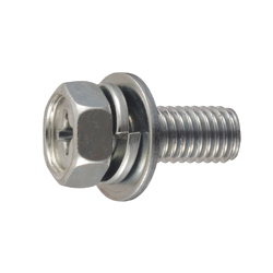 Phillips Pitac Upset Screw for Thin Plates, P = 3 (SW+JIS Flat W) (HXPLWHND-STN-MS8-20) 