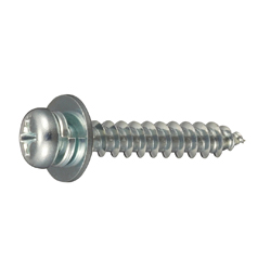 Type 1A Phillips Pan Head Tapping Screw with Spring Washer, P = 3 (CSPPNSND-ST3W-TP4-10) 