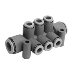 Flame Resistant (Equivalent To UL-94 Standard V-0) FR One-Touch Fittings Manifold KRM11 (KRM11-06-10-10) 