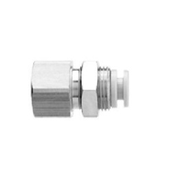 Bulkhead Connector KGE Stainless Steel One-Touch Fitting, KG Series. (KGE10-02-X39) 