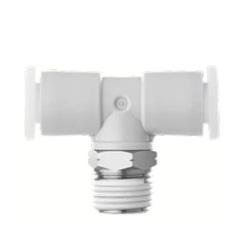 Quick-Connect Fitting Stainless Steel KQ2-G Series Double-Ended Tee Union KQ2T (No Sealant) (KQ2T08-01GQS) 