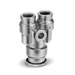 Different-Diameter Union "Y" Fitting KQG2U, SUS316 One-Touch Pipe Fitting (KQG2U09-11) 