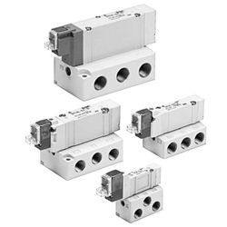 5-Port Solenoid Valve, Base Mounted, Single Unit SY3000/5000/7000/9000 Series (SY3140-1L-01) 