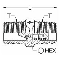 Double-Ended Male Check Valve - Brass Type